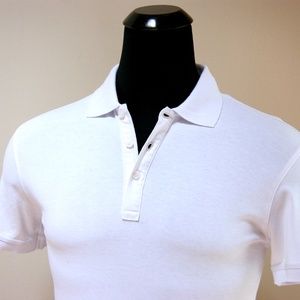 New Hugo Boss White Jersey Polo Shirt